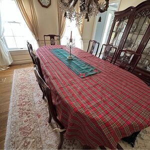 Tablecloths1 Dining Room 101x60 inch, 1 round 52 in.plaid taffeta,1 runner 52x14
